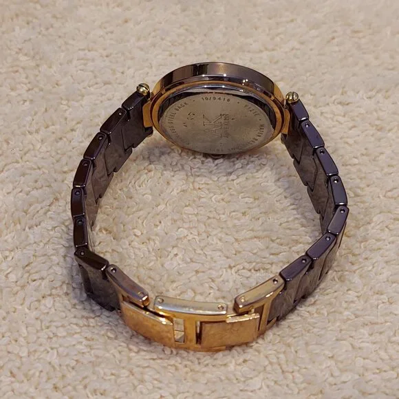 NIB ANNE KLEIN ROSE GOLD TONE BROWN CERAMIC WATCH WITH  display picture 1